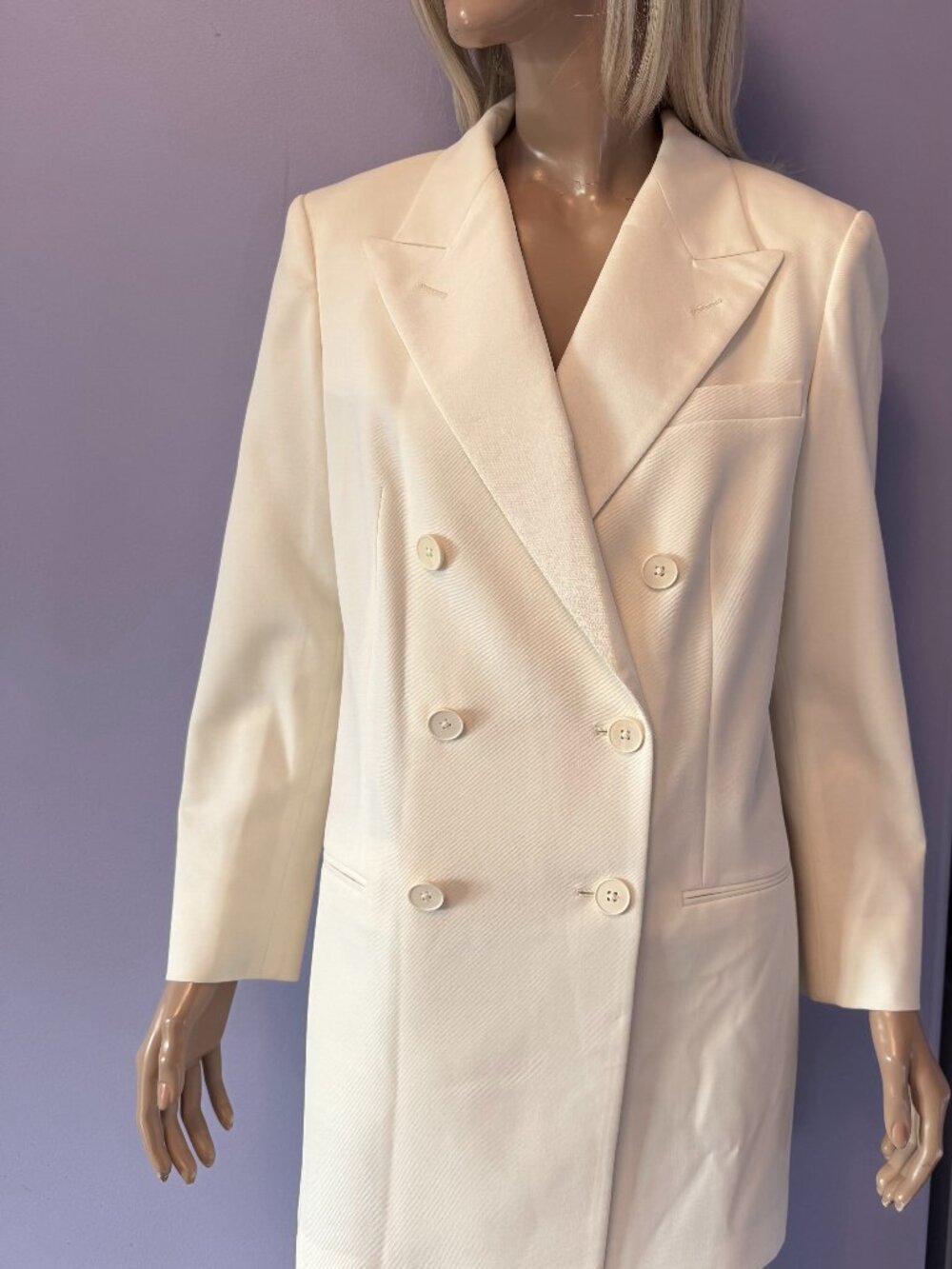 POLO RALPH LAUREN Cream White Double Breasted Wool Blazer Size 10 NWOT $800